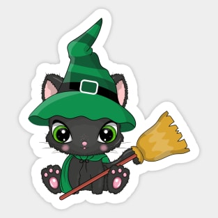 Magical Black Cat Sticker